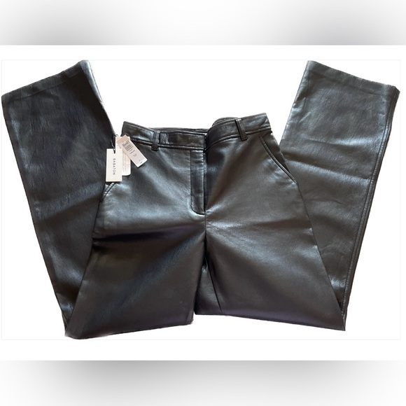 Babaton Pants - NWT Babaton Publish Black Faux Leather Wide Leg Pants